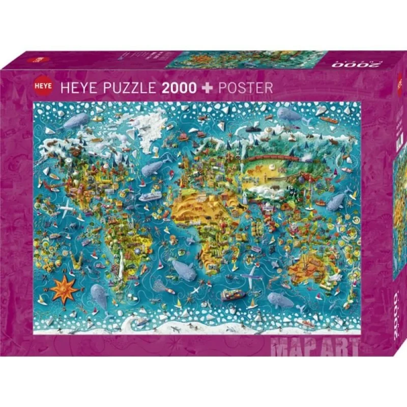 Puzzle 2000 pzs. Map Art, Miniature World