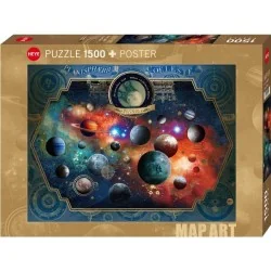 Puzzle 1500 pzs. Map Art, Space World
