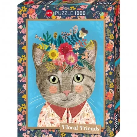 Puzzle 1000 pzs. Floral Friends, Pretty Feline