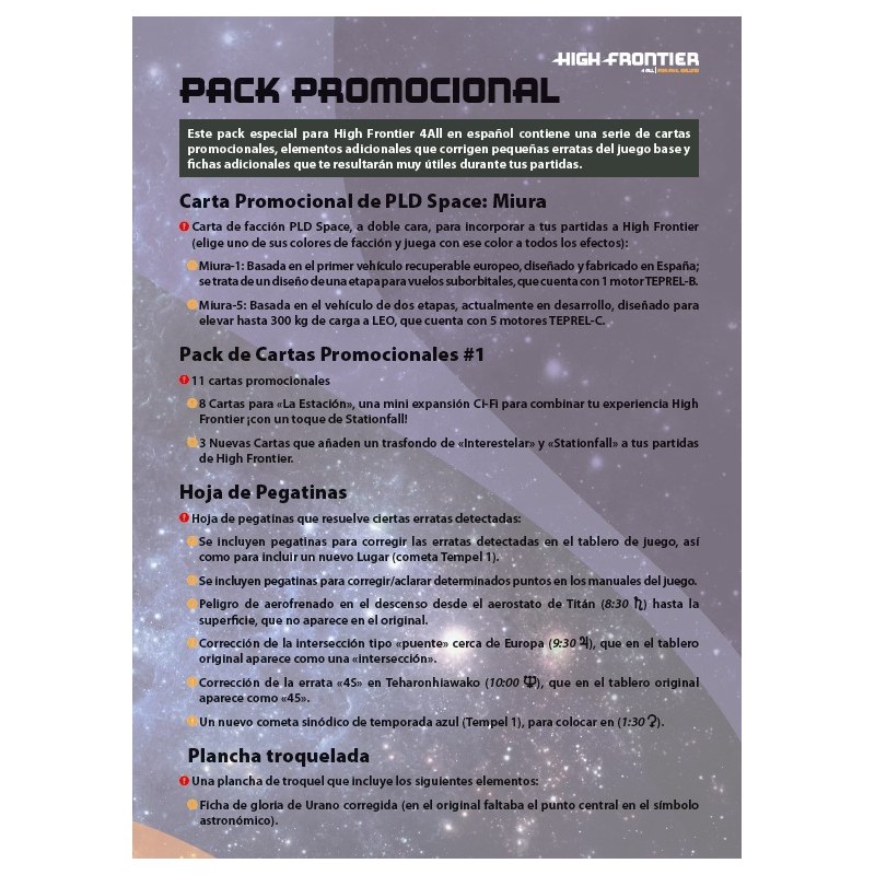 HIGH FRONTIER 4 ALL PACK PROMOCIONAL