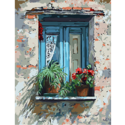 KIT PAINT BY NUMBERS VENTANA AZUL 50x65