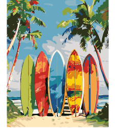 KIT PAINT BY NUMBERS TABLAS DE SURF II 40x50