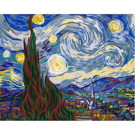 KIT PAINT BY NUMBERS NOCHE ESTRELLADA - VAN GOGH 50X65