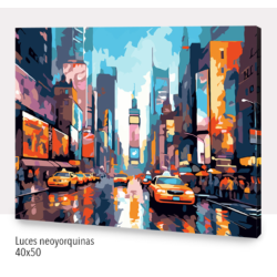 KIT PAINT BY NUMBERS LUCES NEOYORQUINAS 40X50