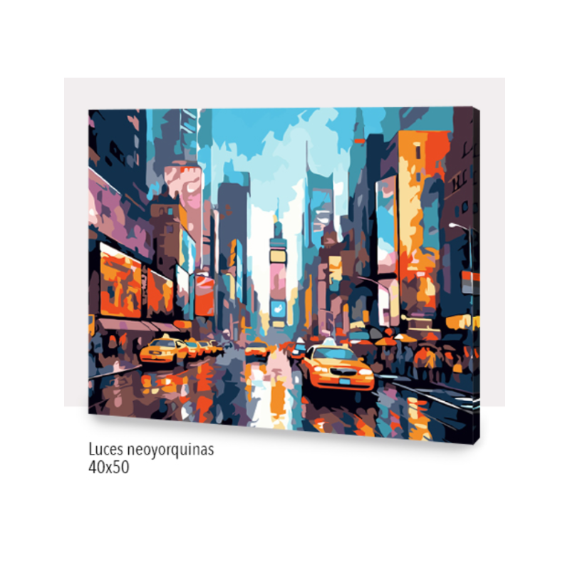 KIT PAINT BY NUMBERS LUCES NEOYORQUINAS 40X50