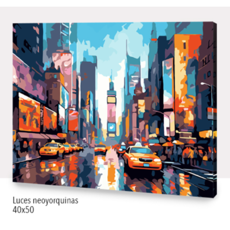 KIT PAINT BY NUMBERS LUCES NEOYORQUINAS 40X50
