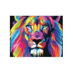 KIT PAINT BY NUMBERS LEÓN COLORIDO CHICO 30X40