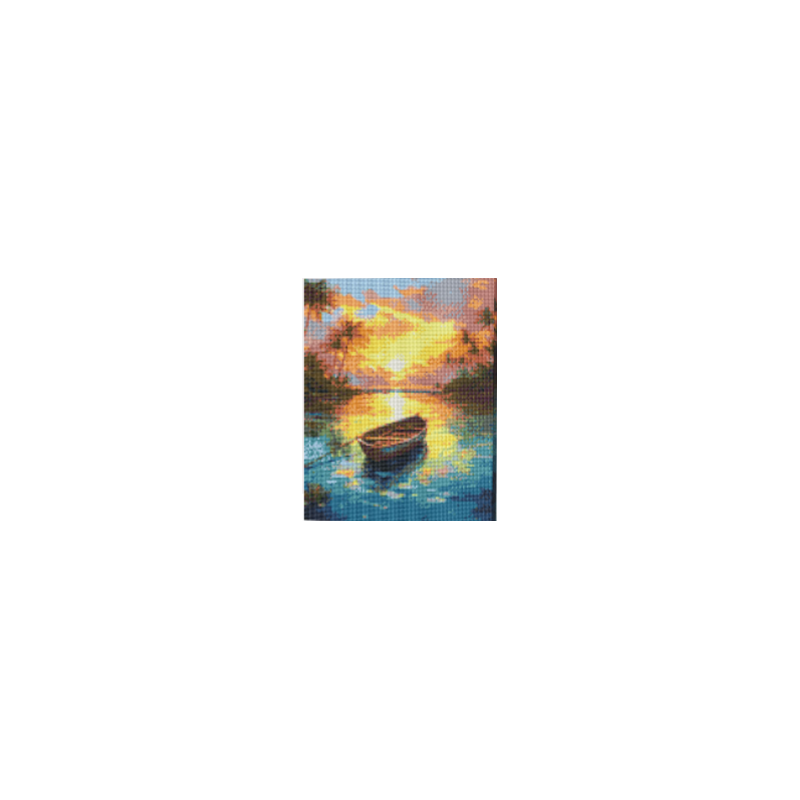KIT DIAMOND PAINTING CON BASTIDOR VIAJE DORADO 30x40