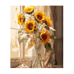 KIT PAINT BY NUMBERS CON BASTIDOR RESPLANDOR DE GIRASOLES 40X50