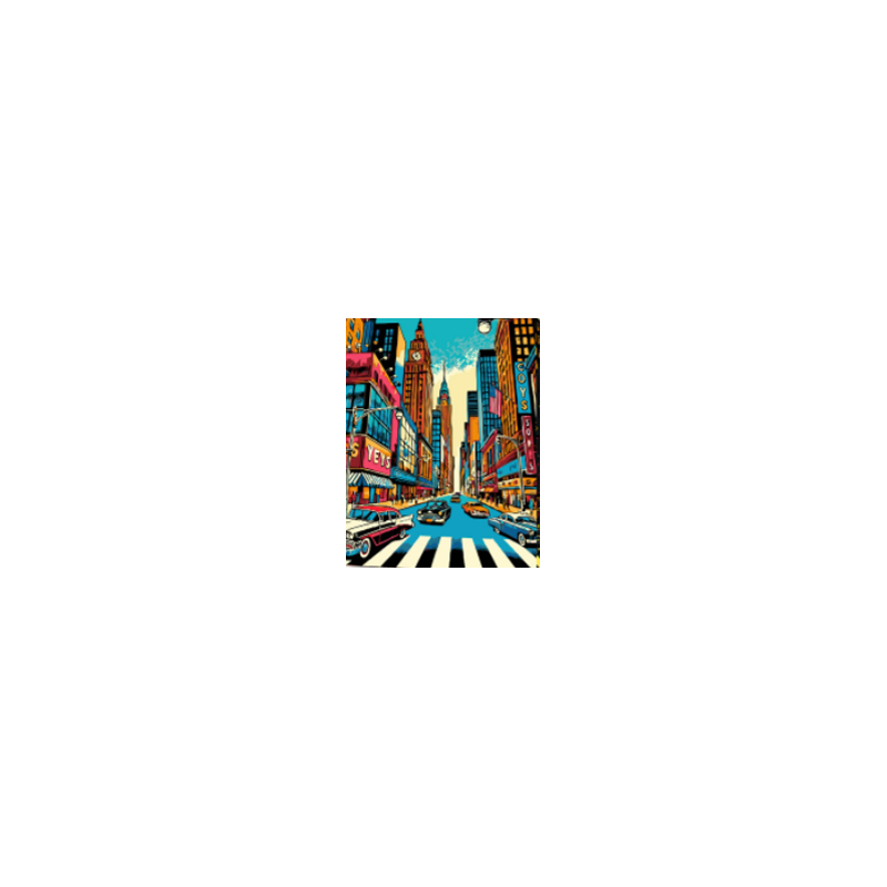 KIT PAINT BY NUMBERS CON BASTIDOR NEW YORK RETRO 40X50