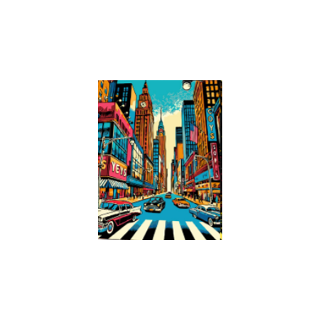 KIT PAINT BY NUMBERS CON BASTIDOR NEW YORK RETRO 40X50