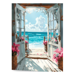 KIT PAINT BY NUMBERS CON BASTIDOR VISTA TURQUESA 40X50