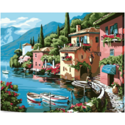 KIT PAINT BY NUMBERS CON BASTIDOR COSTA MEDITERRÁNEA 40X50