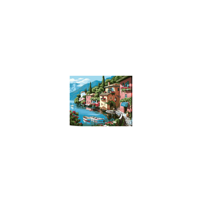 KIT PAINT BY NUMBERS CON BASTIDOR COSTA MEDITERRÁNEA 40X50