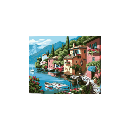 KIT PAINT BY NUMBERS CON BASTIDOR COSTA MEDITERRÁNEA 40X50