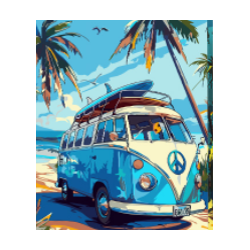 KIT PAINT BY NUMBERS CON BASTIDOR SURFISTA NÓMADE 40X50