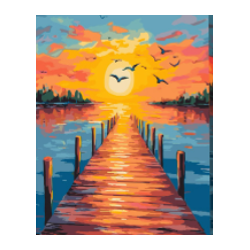 KIT PAINT BY NUMBERS CON BASTIDOR CAMINO AL SOL 40X50
