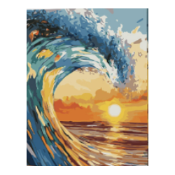 KIT PAINT BY NUMBERS CON BASTIDOR FUEGO AL ATARDECER 40X50
