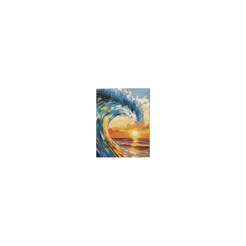 KIT PAINT BY NUMBERS CON BASTIDOR FUEGO AL ATARDECER 40X50