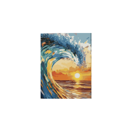 KIT PAINT BY NUMBERS CON BASTIDOR FUEGO AL ATARDECER 40X50