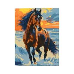 KIT PAINT BY NUMBERS CON BASTIDOR GALOPE DE FUEGO 30X40