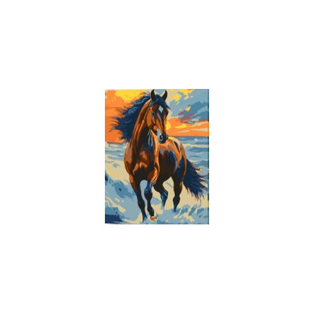 KIT PAINT BY NUMBERS CON BASTIDOR GALOPE DE FUEGO 30X40