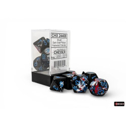 SET DE 7 DADOS BRUSH DARK SIDE C/AZUL