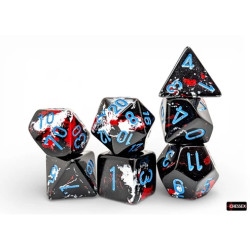SET DE 7 DADOS BRUSH DARK SIDE C/AZUL