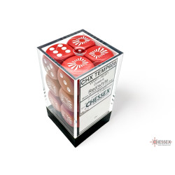 SET DE 12 DADOS D6 16MM OPACOS ROJO C/ BLANCO JAPAN WAR