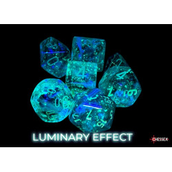 SET DE 7 DADOS BOREALIS KELP C/ VERDE CLARO LUMINOSO