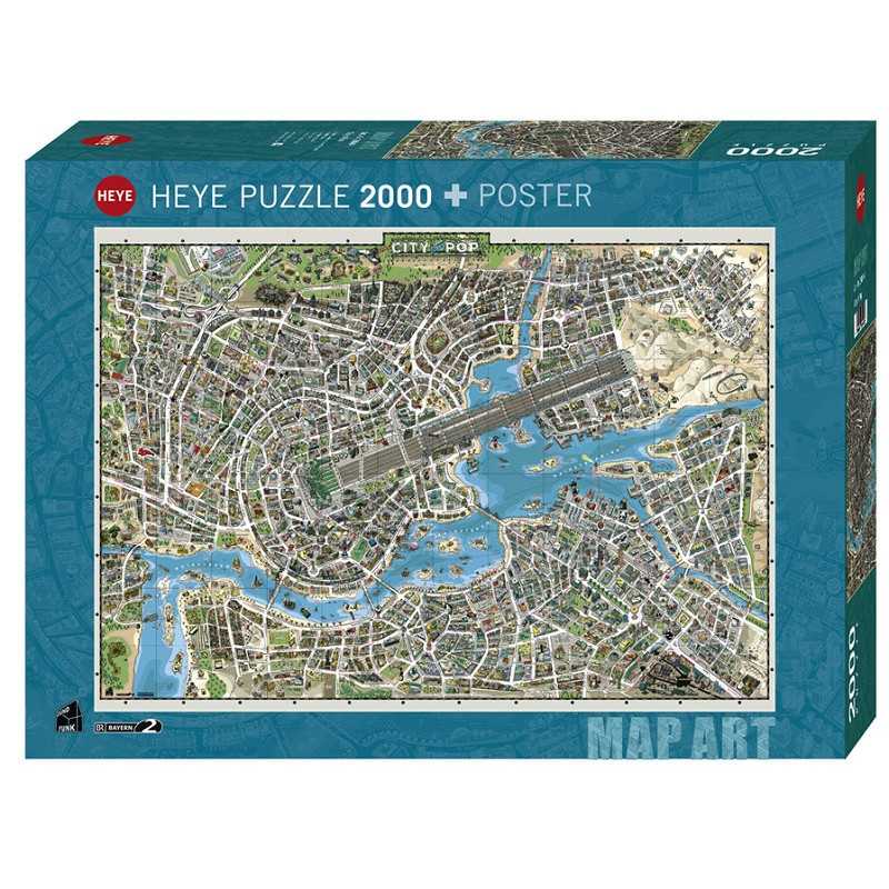 Puzzle 2000 pzs. Map Art, City of Pop