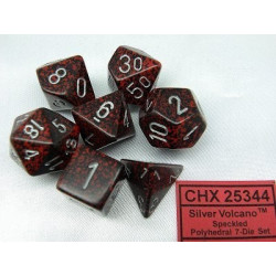 SET DE 7 DADOS MOTEADOS SILVER VOLCANO