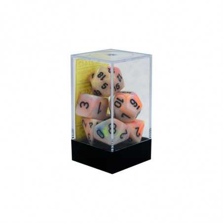 SET DE 7 DADOS FESTIVE CIRCUS C/NEGRO