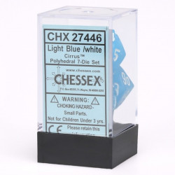 SET DE 7 DADOS CIRRUS AZUL C/BLANCO