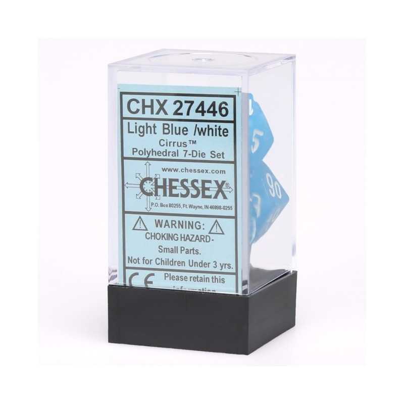 SET DE 7 DADOS CIRRUS AZUL C/BLANCO