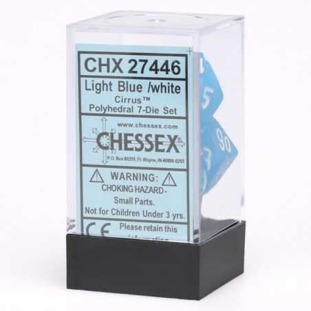 SET DE 7 DADOS CIRRUS AZUL C/BLANCO