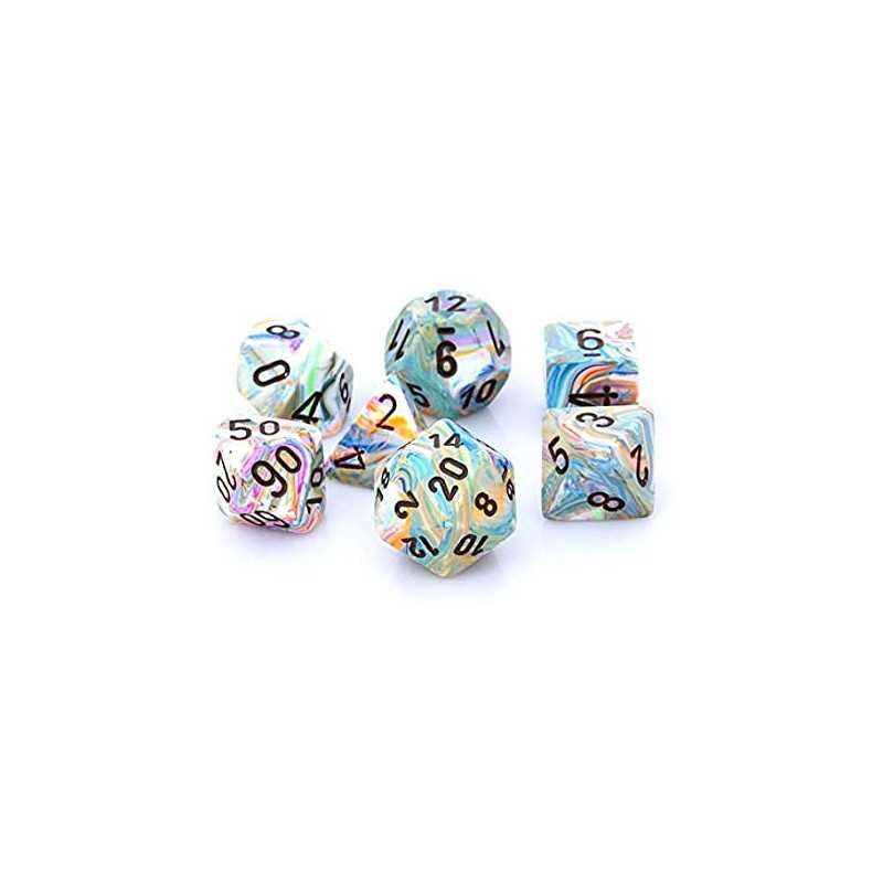 SET DE 7 DADOS FESTIVE VIBRANT-MARRON