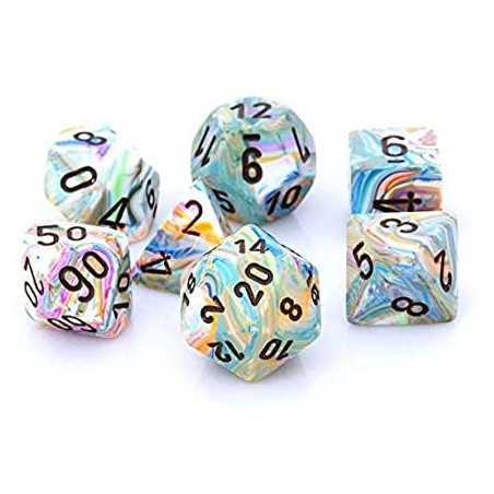 SET DE 7 DADOS FESTIVE VIBRANT-MARRON