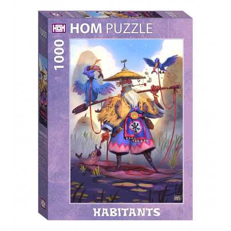 Puzzle 1000 pzs Habitants - Pescador con cormorán